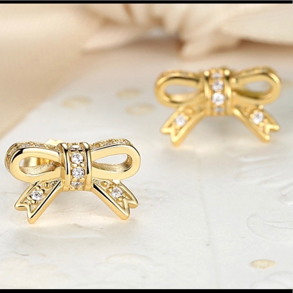 Gold Tie Earrings
